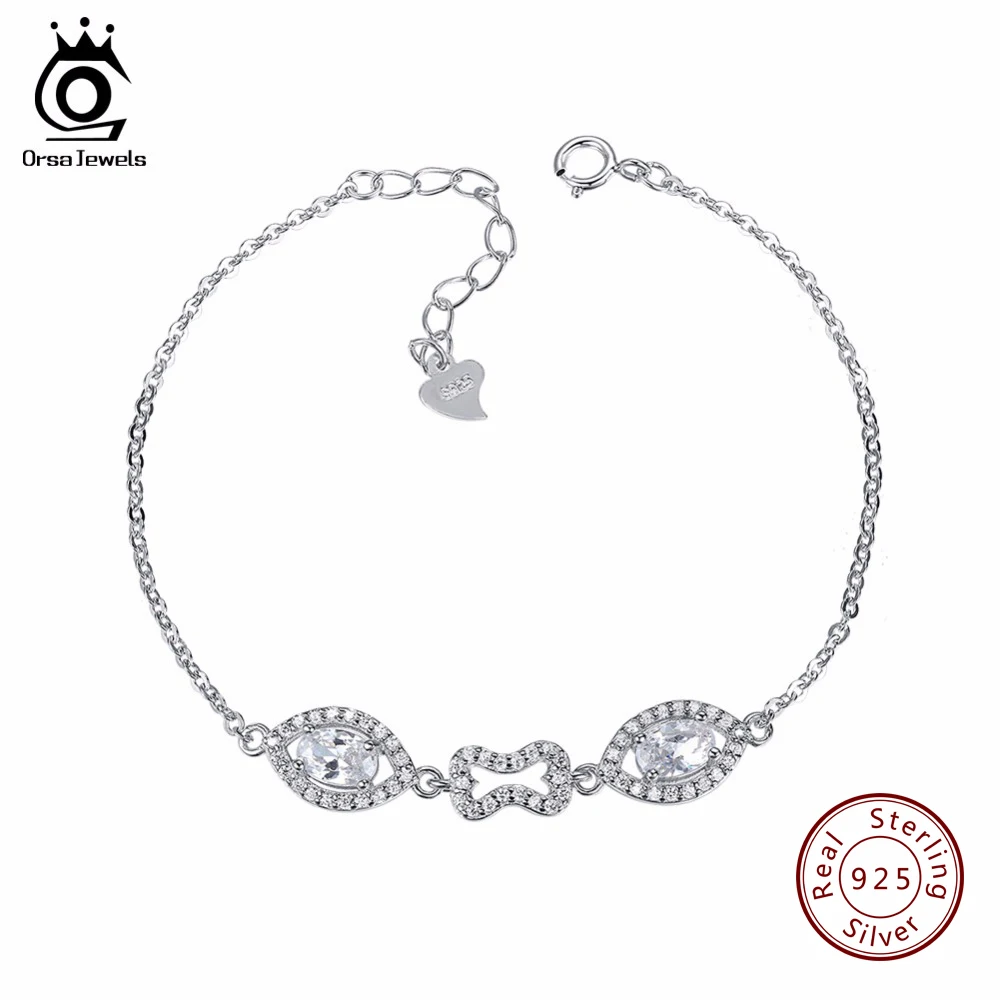 ORSA JEWELS 925 Sterling Silver Bracelet for Women with Cubic Zircon Crystal Charm Bracelets Wedding Jewelry SB01
ORSA JEWELS 925 Sterling Silver Bracelet for Women with Cubic Zircon Crystal Charm Bracelets Wedding Jewelry SB01