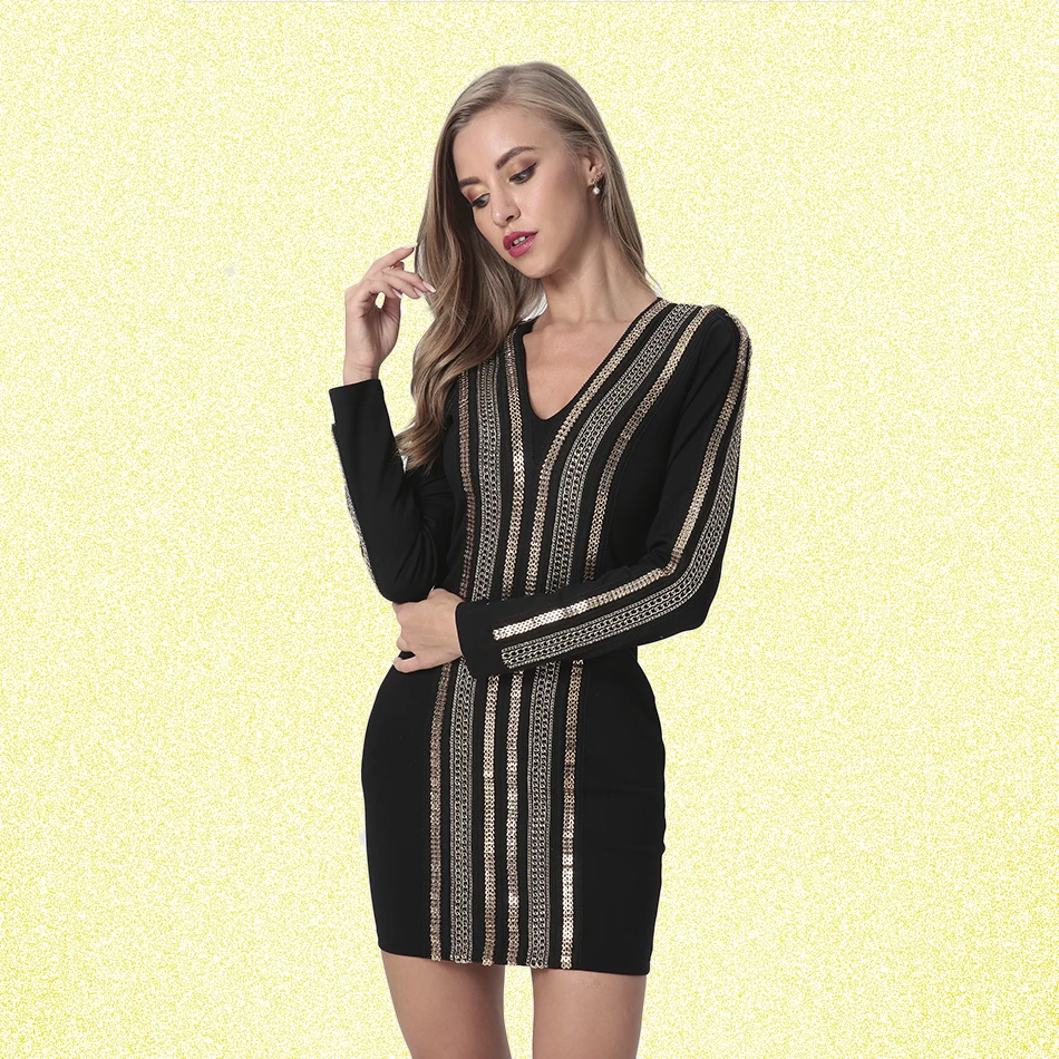 Women Dress 2019 Autumn Sexy Club Long Sleeve Party Dresses Bodycon Lady Celebrity Evening Party Dresses 
Women Dress 2019 Autumn Sexy Club Long Sleeve Party Dresses Bodycon Lady Celebrity Evening Party Dresses