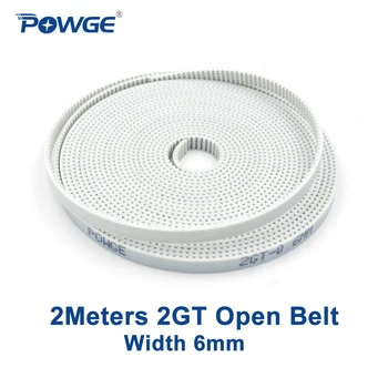 POWGE 2Meters 2GT Open synchronous belt 2GT-6 width 6mm polyurethane Steel PU GT2 Timing belt for Small backlash 3D printer
POWGE 2Meters 2GT Open synchronous belt 2GT-6 width 6mm polyurethane Steel PU GT2 Timing belt for Small backlash 3D printer