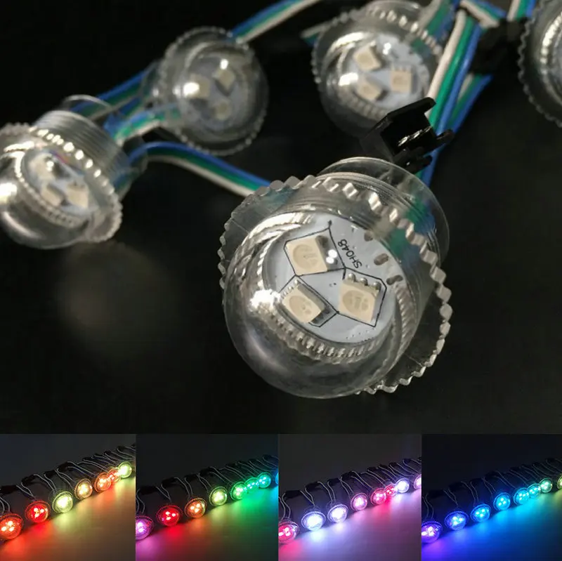 WS2811 3LEDs 26mm Transparent cover Dream Full Color LED String Module Pixel Exposed Point light 5050smd Addressable RGB DC12V
WS2811 3LEDs 26mm Transparent cover Dream Full Color LED String Module Pixel Exposed Point light 5050smd Addressable RGB DC12V