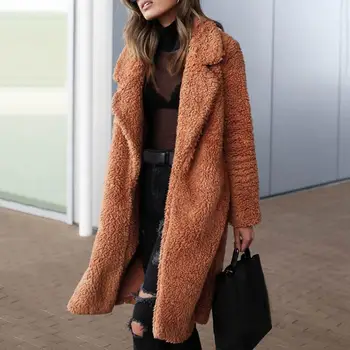 Newest Winter Solid Color Trench Coat Women Thick Warm Lapel Long Sleeve Open Outwear Overcoat
Newest Winter Solid Color Trench Coat Women Thick Warm Lapel Long Sleeve Open Outwear Overcoat