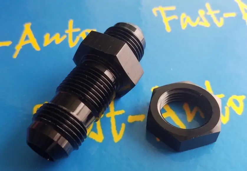 straight 8an an8 an 8 3/4unf thread Flare Bulkhead with bulkhead nut adaptor adapter hose end fitting