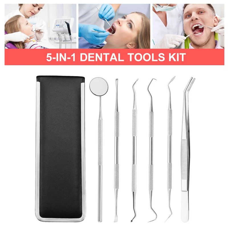 6PCS a Set Teeth Scraper Waxing Carving Kit Dental Lab Tools Equipment Oral Hygiene Instruments Care with Bag | Красота и здоровье