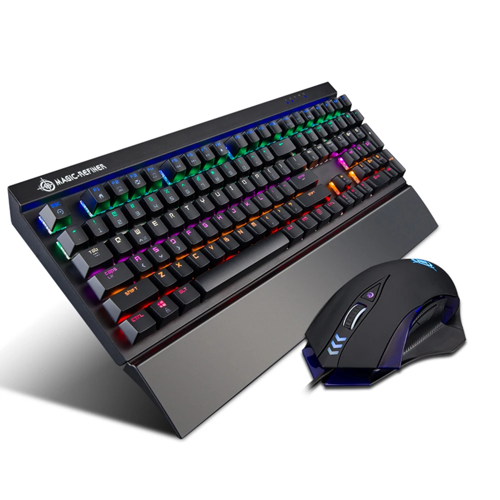 108 Keys Magic Refiner Mechanical Keyboard With MG4 Game Mouse Multi Function Shortcuts E-sport Gaming Rainbow Keyboard Mice Set
108 Keys Magic Refiner Mechanical Keyboard With MG4 Game Mouse Multi Function Shortcuts E-sport Gaming Rainbow Keyboard Mice Set