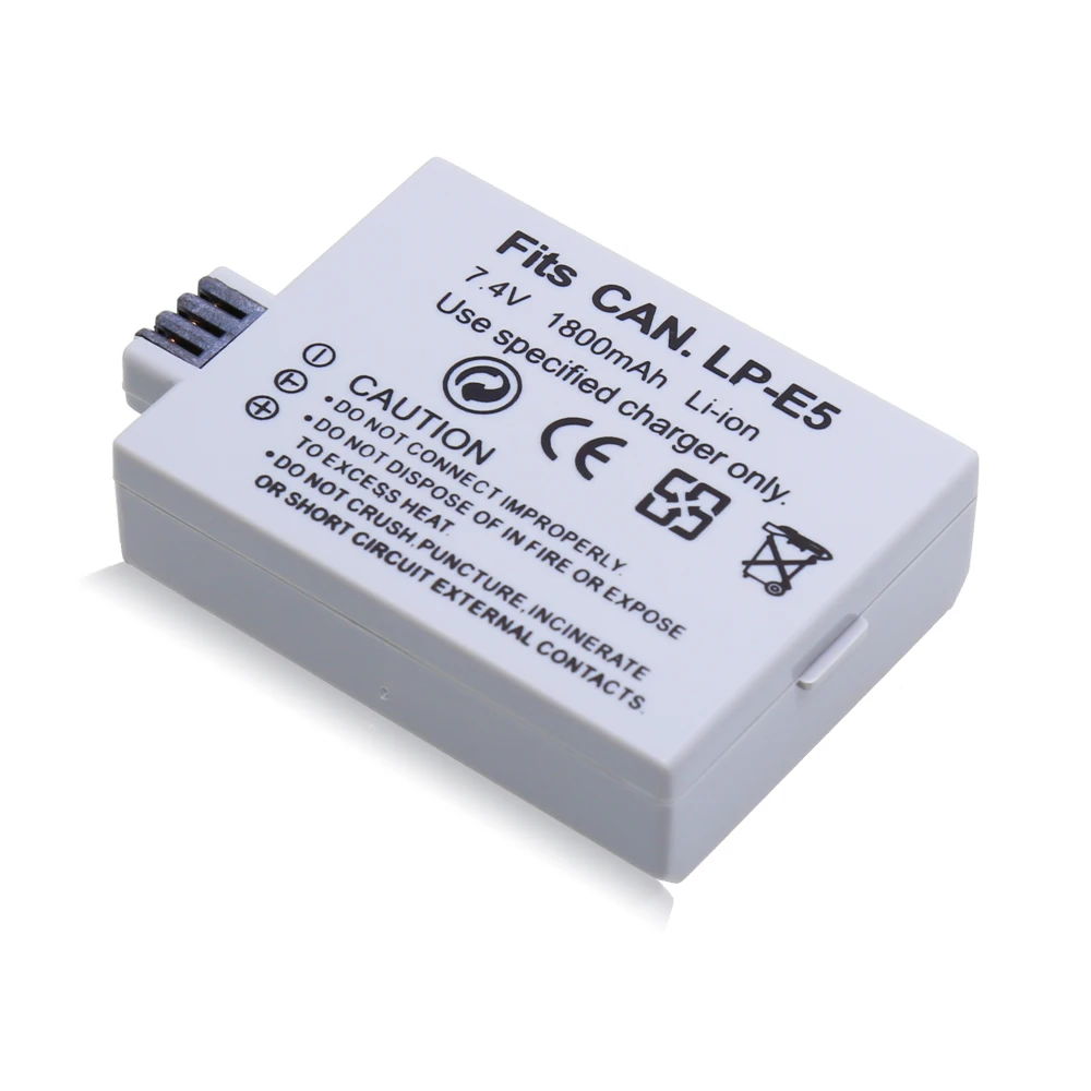 1 Pcs 1500mAh LP-E5 LPE5 LP E5 Battery For Canon EOS Rebel XS Rebel T1i Rebel XSi 1000D 500D 450D Kiss X3 Kiss X2 Kiss F Camera
1 Pcs 1500mAh LP-E5 LPE5 LP E5 Battery For Canon EOS Rebel XS Rebel T1i Rebel XSi 1000D 500D 450D Kiss X3 Kiss X2 Kiss F Camera