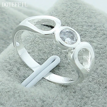 DOTEFFIL 925 Sterling Silver Round AAA Transparent Zircon Ring For Women Wedding Engagement Party Fashion Charm Jewelry
DOTEFFIL 925 Sterling Silver Round AAA Transparent Zircon Ring For Women Wedding Engagement Party Fashion Charm Jewelry