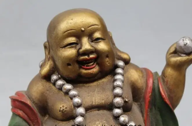 S06506 8" Lucky Chinese Buddhism Bronze Happy Laugh Maitreya Buddha money sack Statue
S06506 8" Lucky Chinese Buddhism Bronze Happy Laugh Maitreya Buddha money sack Statue