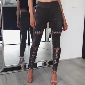 50pcs/lot Autumn Winter Sexy Women Slim High Waist Faux Suede Stretch Bodycon Pencil Pants Hollow Out Bandage Pants Leggings
50pcs/lot Autumn Winter Sexy Women Slim High Waist Faux Suede Stretch Bodycon Pencil Pants Hollow Out Bandage Pants Leggings