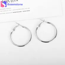 SUSENSTONE 1 Cặp 2017 Đôi Khuyên Tai Vòng Tròn Lớn Hoop Mịn Bông Tai Phong Cách Đơn Giản Tai Trong Suốt Vòng Tròn Charm Bông Tai Dành Cho Nữ số 2-3(China)