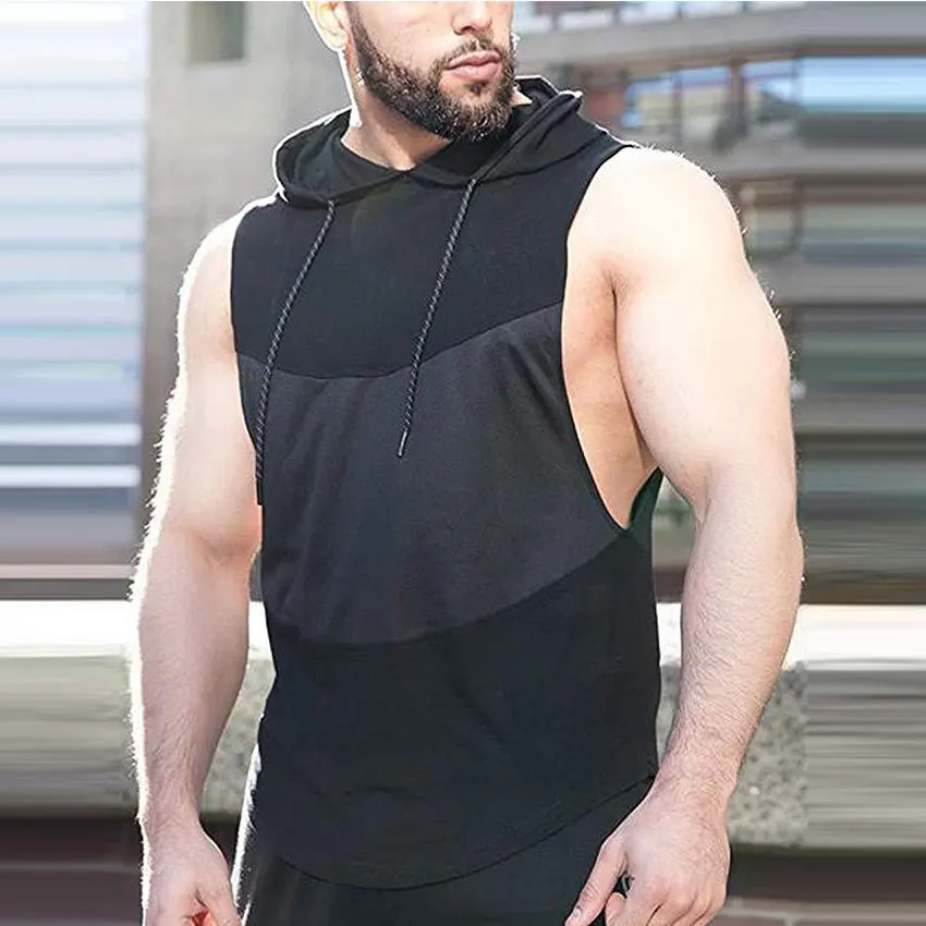 Summer Casual Hooded T-Shirt Men Sports Vest Grid Stitching Breathable T-Shirt Man Plus Size Sleeveless Summer Top Punk Male Tee
Summer Casual Hooded T-Shirt Men Sports Vest Grid Stitching Breathable T-Shirt Man Plus Size Sleeveless Summer Top Punk Male Tee