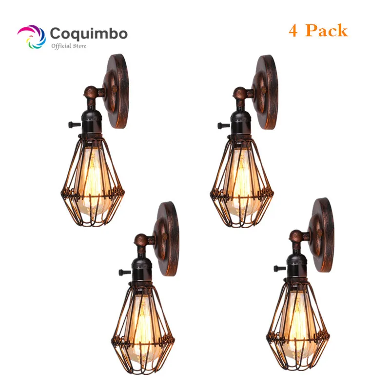 4 Pack Industrial Edison Vintage Wall Light Mounted Wrought Chandelier Iron Rustic Wire Cage Hanging Wall Light
4 Pack Industrial Edison Vintage Wall Light Mounted Wrought Chandelier Iron Rustic Wire Cage Hanging Wall Light