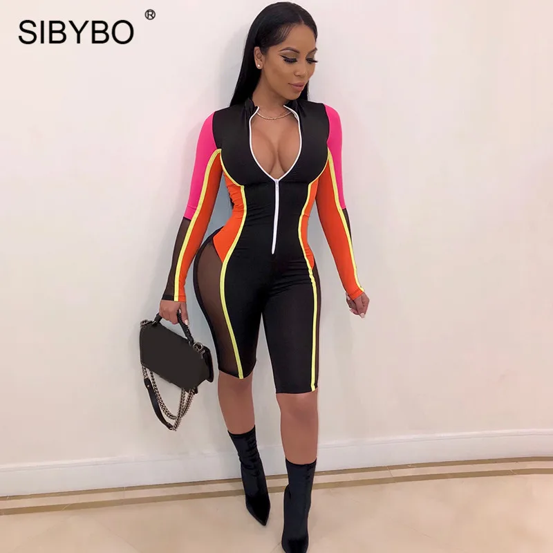 Sibybo Patchwork Mesh Transparent Sexy Playsuit Women Zipper Skinny Summer Women Rompers Beach Casual Short Jumpsuit Women
Sibybo Patchwork Mesh Transparent Sexy Playsuit Women Zipper Skinny Summer Women Rompers Beach Casual Short Jumpsuit Women