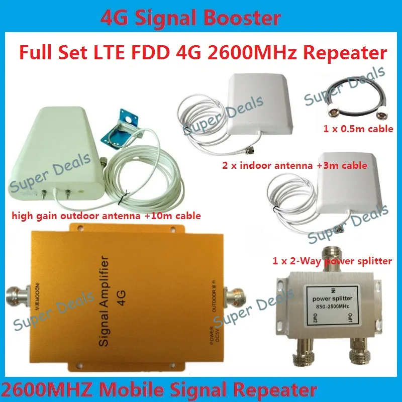 LTE 2600MHz Cell Phone Signal Repeater 4G 65dB Mobile Phone singal Booster 4g 2600 cellular signal amplifiers omni antenna
LTE 2600MHz Cell Phone Signal Repeater 4G 65dB Mobile Phone singal Booster 4g 2600 cellular signal amplifiers omni antenna