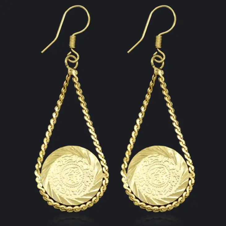 Middle East Arabic Ethnic Women Pendant Gold Turkey Drop Earrings Jewelry Ramadan Gift High Quality Copper Women Gift
Middle East Arabic Ethnic Women Pendant Gold Turkey Drop Earrings Jewelry Ramadan Gift High Quality Copper Women Gift