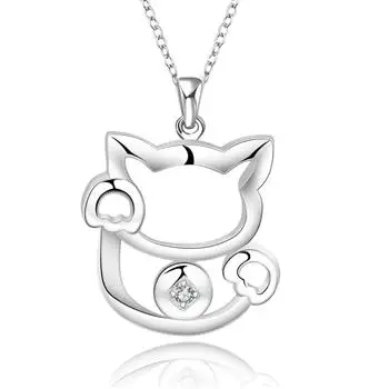 Lovely gift free shipping promotion copper silver color fashion Fine jewelry Cute fortune cat necklaces pendants women accessory
Lovely gift free shipping promotion copper silver color fashion Fine jewelry Cute fortune cat necklaces pendants women accessory