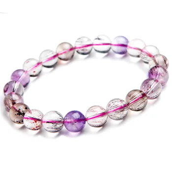 9.5mm Natural Super Seven Melody Stone Bracelets For Women Femme Crystal Stretch Natural Rutilated Quartz Round Bead Bracelet
9.5mm Natural Super Seven Melody Stone Bracelets For Women Femme Crystal Stretch Natural Rutilated Quartz Round Bead Bracelet