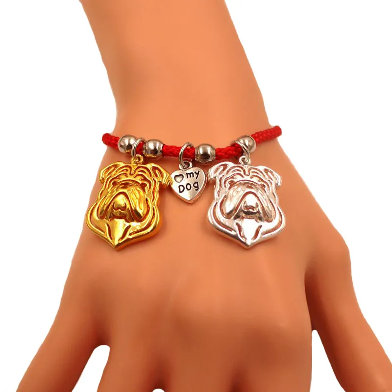 American English French Bulldog Dog Animal Charm Bracelet For Women Men Rope Male Female Pearl Red Heart Black jewelry Gift
American English French Bulldog Dog Animal Charm Bracelet For Women Men Rope Male Female Pearl Red Heart Black jewelry Gift