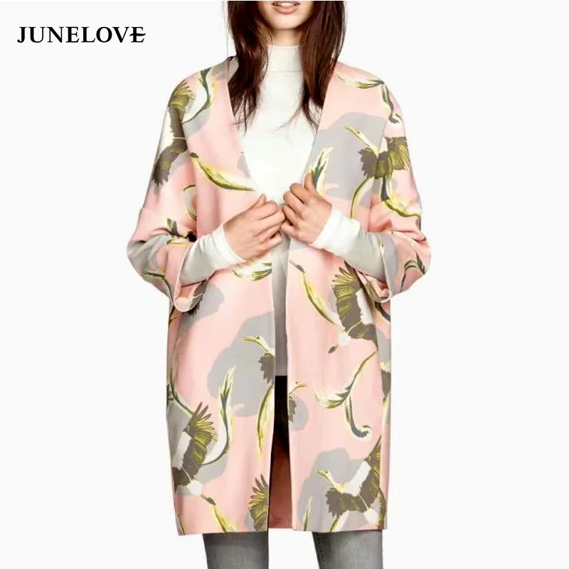 JuneLove 2019 Autumn Trench Coat Women Cranes Printed Long Coat Female Casual Pockets Winter Outwears Women Clothing
JuneLove 2019 Autumn Trench Coat Women Cranes Printed Long Coat Female Casual Pockets Winter Outwears Women Clothing