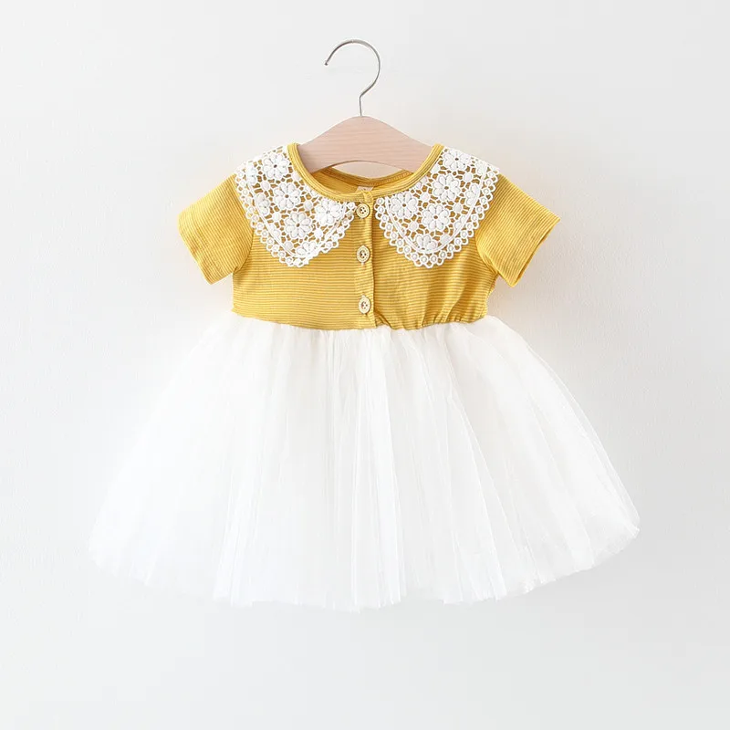 2019 Kids girls summer lace collar dress Infant clothing baby girls short sleeve striped cotton mesh Dress 1-3 Years !
2019 Kids girls summer lace collar dress Infant clothing baby girls short sleeve striped cotton mesh Dress 1-3 Years !