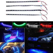 Waterproof 15 LED 30 cm Araba Styling süper beyaz mavi kırmızı esnek Araba Işık Gündüz Farları DRL Yumuşak Şeritler damla Nakliye(China)