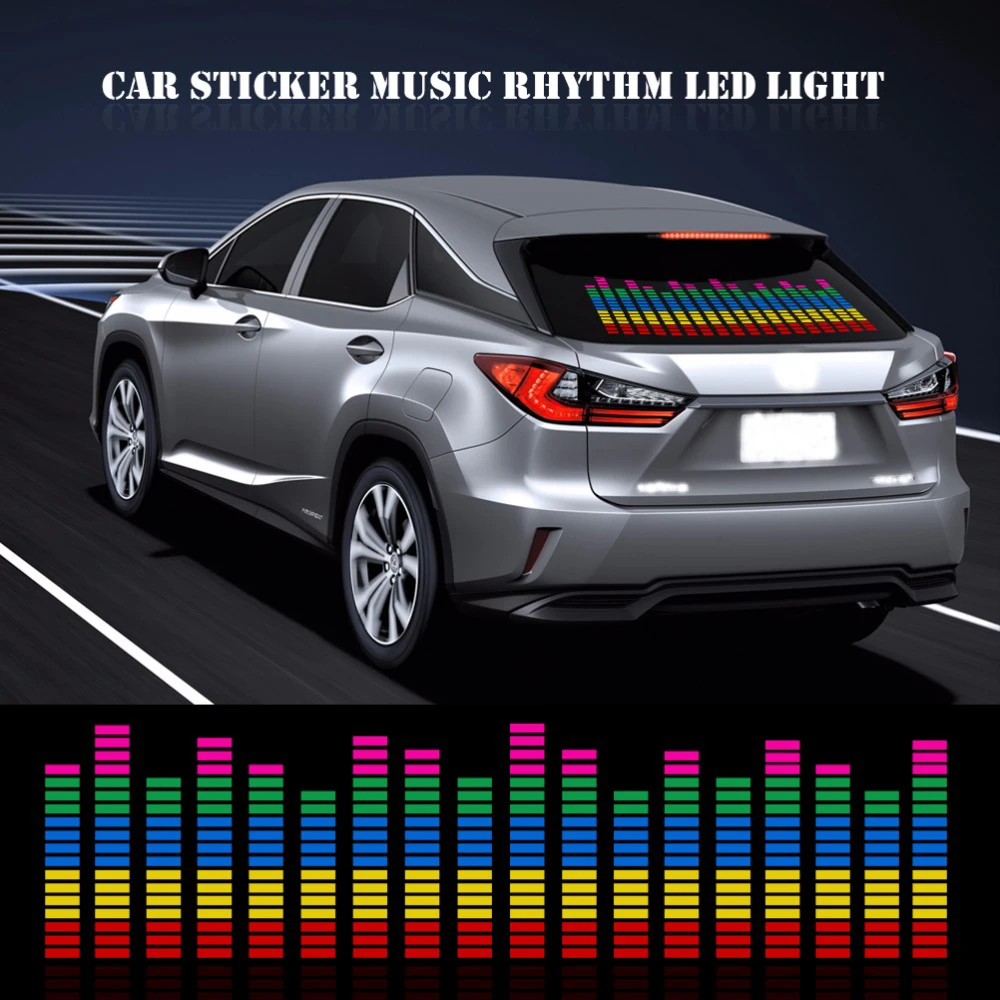 90X25CM Red Yellow Blue Green Rosy Change Car Sticker Music Rhythm LED Flash Light Lamp Voice-activated Equalizer Stickers
90X25CM Red Yellow Blue Green Rosy Change Car Sticker Music Rhythm LED Flash Light Lamp Voice-activated Equalizer Stickers