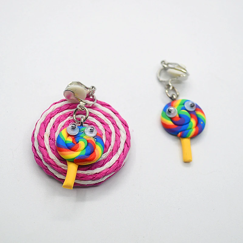 Doreen Box Alloy Stud Colorful Lollipop Pendants Fashion Women Jewelry Sweet Cartoon Ear Clip Gift 1 Pair | Украшения и