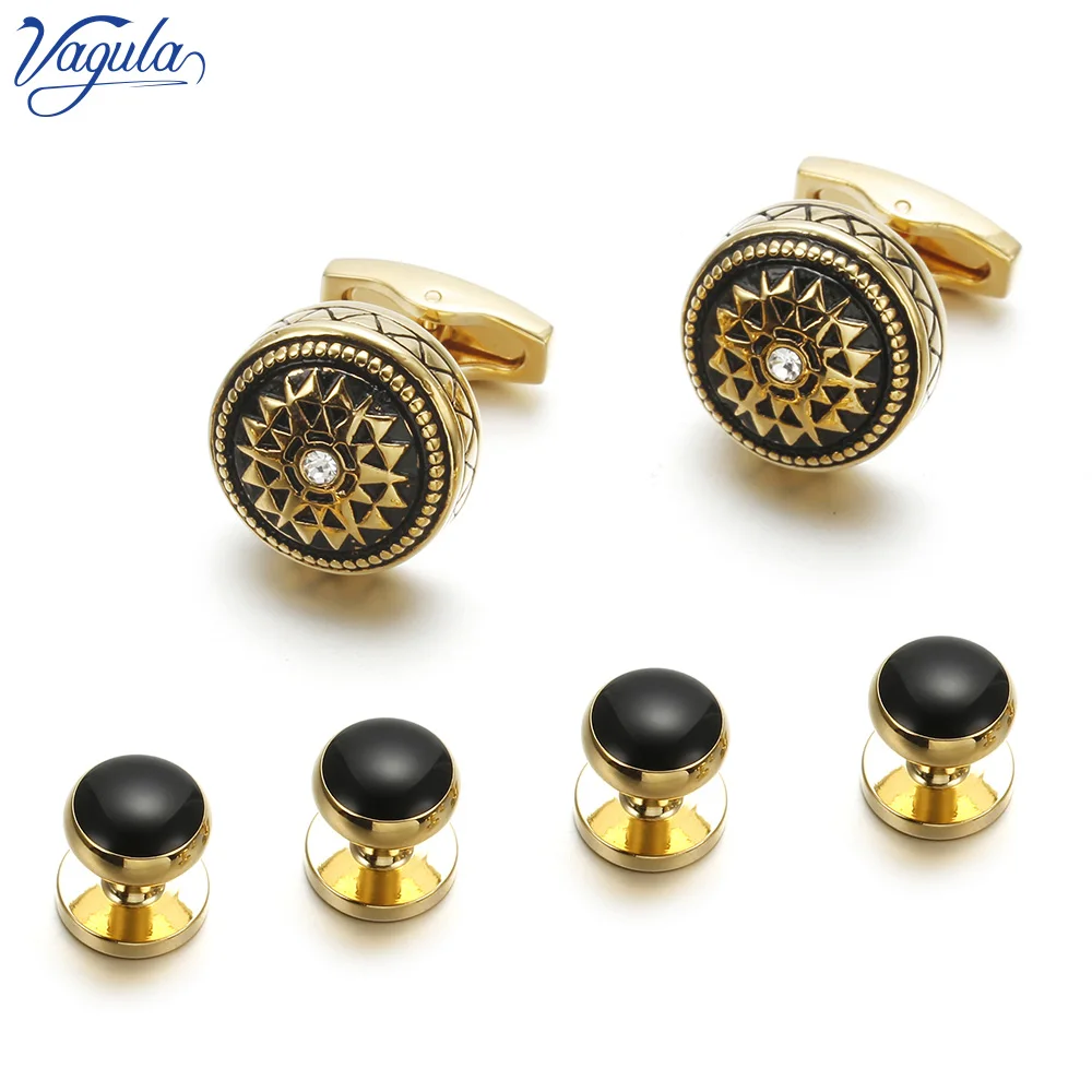 VAGULA Round Cufflinks Studs in 6PCS Black Enamel Gemelos Copper Tuxedo Collar Stud Set Bonito Men Jewelry 408
VAGULA Round Cufflinks Studs in 6PCS Black Enamel Gemelos Copper Tuxedo Collar Stud Set Bonito Men Jewelry 408
