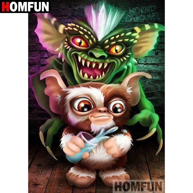 

HOMFUN 5D DIY Diamond Painting Full Square/Round Drill "Big ear monkey" 3D Embroidery Cross Stitch gift Home Decor A00340