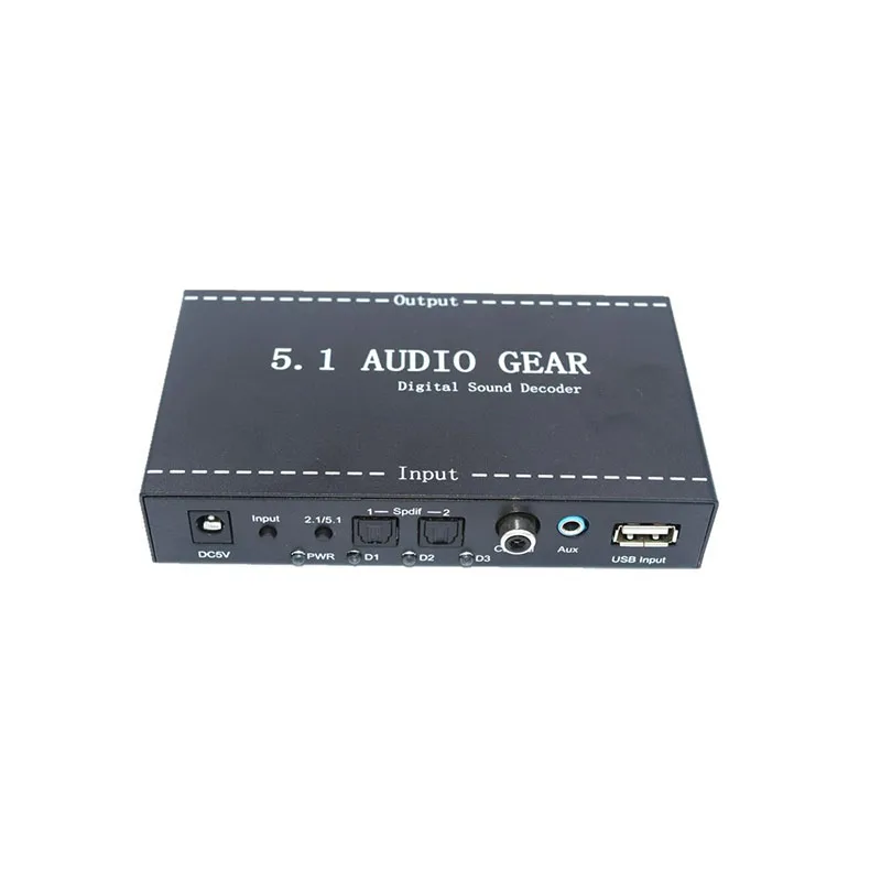 5.1CH Digital Audio Decoder Gear SPDIF/Coaxial/USB/Stereo Input Analog 5.1 channel or Stereo Output For Set-top boxes, DVD,PS3
5.1CH Digital Audio Decoder Gear SPDIF/Coaxial/USB/Stereo Input Analog 5.1 channel or Stereo Output For Set-top boxes, DVD,PS3