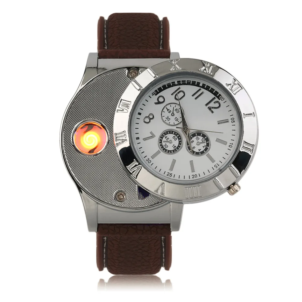 Professional Environmental Electronic Lighter Quartz Watch USB Rechargeable Lighter Watch with LED Indicator Light
Professional Environmental Electronic Lighter Quartz Watch USB Rechargeable Lighter Watch with LED Indicator Light