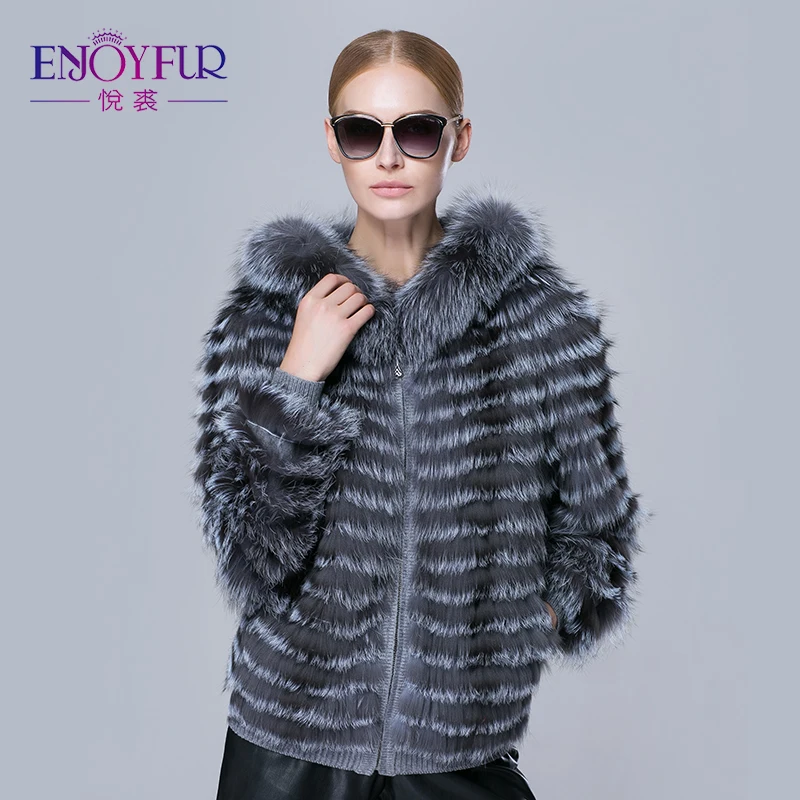ENJOYFUR Winter Fur jacket For Women Real Silver Fox Fur Coat with Fur Hood Natural Fox Coats For lady Thick Warm Fur Parkas
ENJOYFUR Winter Fur jacket For Women Real Silver Fox Fur Coat with Fur Hood Natural Fox Coats For lady Thick Warm Fur Parkas