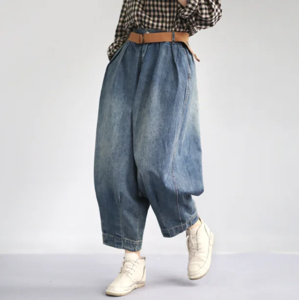 Spring Jeans Loose Large size Women Retro Denim Pants New Elastic Waist Button pocket Bleached Casual Denim Trousers 2019
Spring Jeans Loose Large size Women Retro Denim Pants New Elastic Waist Button pocket Bleached Casual Denim Trousers 2019