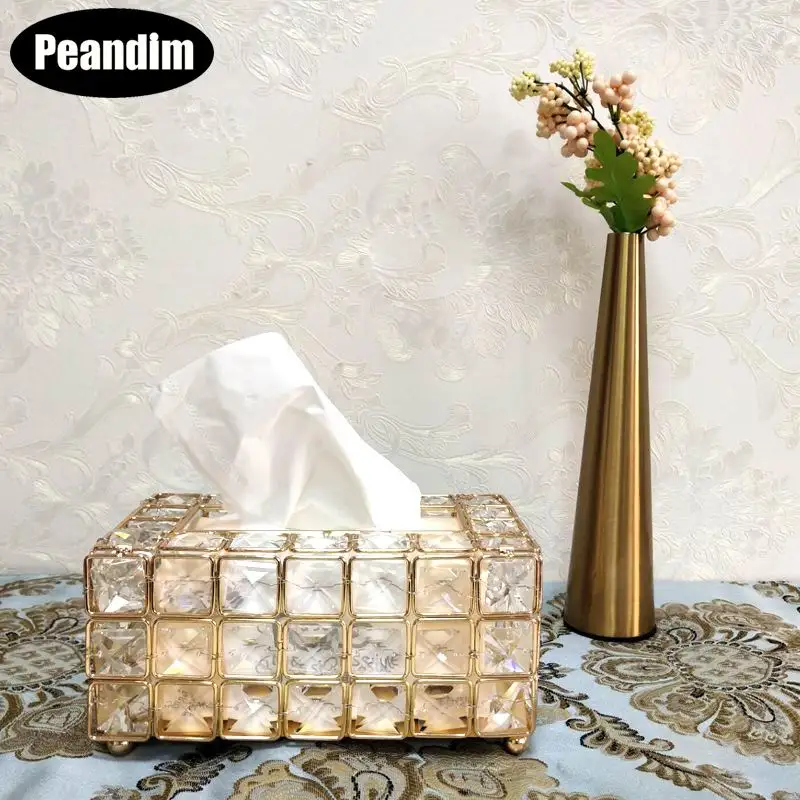 PEANDIM European Crystal Tissue Box Office Organizer Dressing Table Storage Box Home Table Drawers Desktop Napkin Container
PEANDIM European Crystal Tissue Box Office Organizer Dressing Table Storage Box Home Table Drawers Desktop Napkin Container