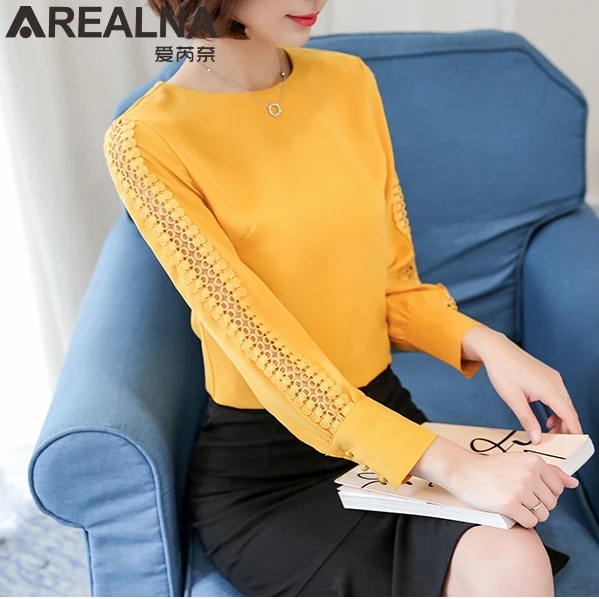 AREALNA 2019 autumn white Shirt women tops lace Chiffon blouse long Sleeve blouses Fashion korean shirts chemise femme Blusas
AREALNA 2019 autumn white Shirt women tops lace Chiffon blouse long Sleeve blouses Fashion korean shirts chemise femme Blusas