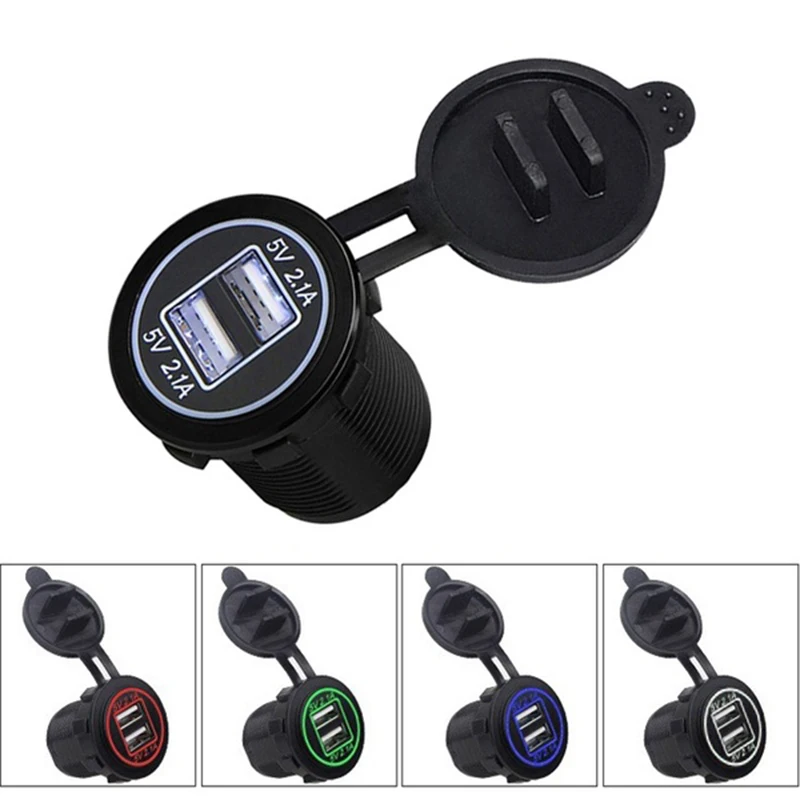 New USB Charger Cover for Motorcycle Auto Truck ATV Boat LED Car 4.2A Dual USB Socket 12-24V Auto Usb Charger Power Adapter
New USB Charger Cover for Motorcycle Auto Truck ATV Boat LED Car 4.2A Dual USB Socket 12-24V Auto Usb Charger Power Adapter