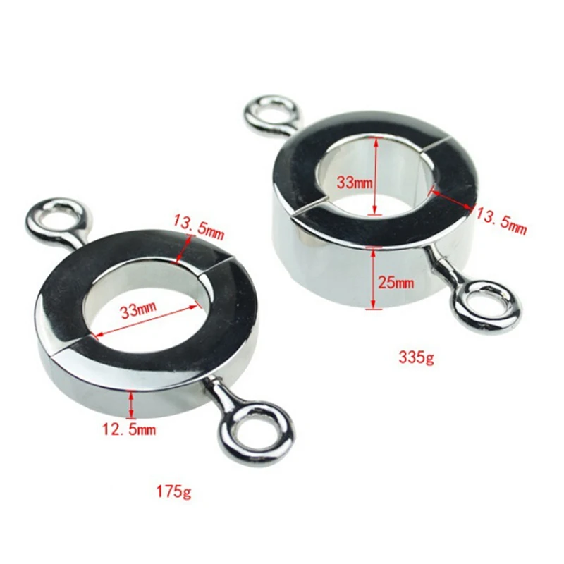 

Metal Ball Stretcher Scrotum Pendant Restraint Ring Weight Penis Bondage Scrotum Lock Traning Ring 2 Sizes For Men