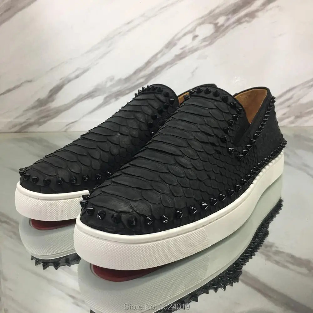 cl andgz Black Python snakeskin One circle Rivets Low Cut Fashion Red Bottom shoes Sneakers leather casual For men's flat 2018
cl andgz Black Python snakeskin One circle Rivets Low Cut Fashion Red Bottom shoes Sneakers leather casual For men's flat 2018