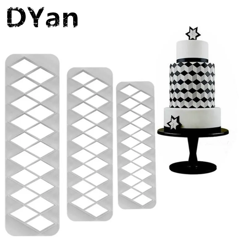 New 3pcs Diamond Shaped Fondant Printing Mold Visual Illusion Effect Biscuit Mold A1548
New 3pcs Diamond Shaped Fondant Printing Mold Visual Illusion Effect Biscuit Mold A1548