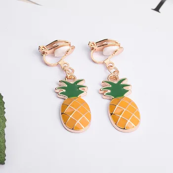 JIOFREE Korea Style pineapple Shape Enamel Clip on Earrings Without Piercing for Girls Kids Party Cute Lovely No Hole Ear Clip
JIOFREE Korea Style pineapple Shape Enamel Clip on Earrings Without Piercing for Girls Kids Party Cute Lovely No Hole Ear Clip