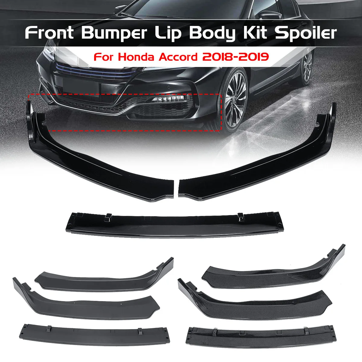 Matte/ Gloss Black/ Carbon Fiber Look 3pcs Car Front Bumper Lip Splitter Diffuse Body Kit Spoiler For Honda For Accord 2018 2019
Matte/ Gloss Black/ Carbon Fiber Look 3pcs Car Front Bumper Lip Splitter Diffuse Body Kit Spoiler For Honda For Accord 2018 2019
