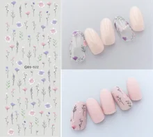 Fleurs Motifs! Ongles Art manucure eau décalcomanie décorations conception transfert d'eau ongles autocollant pour ongles conseils beauté(China)