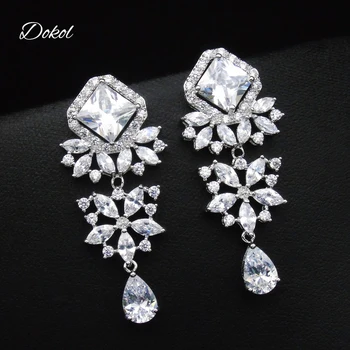 DOKOL Elegant Clear AAA+ Cubic Zirconia Wedding Drop Earrings Bridal Jewelry Silver Color Bridesmaids Earring for Women DKE0051
DOKOL Elegant Clear AAA+ Cubic Zirconia Wedding Drop Earrings Bridal Jewelry Silver Color Bridesmaids Earring for Women DKE0051