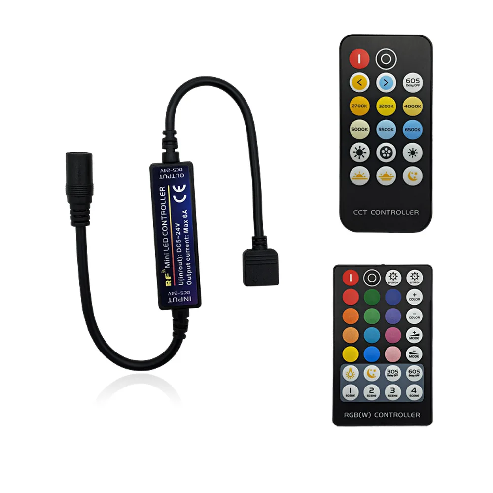 DC5V 24V светодиодный контроллер CCT RGBW 17 клавиш 28 ключей RF пульт дистанционного
