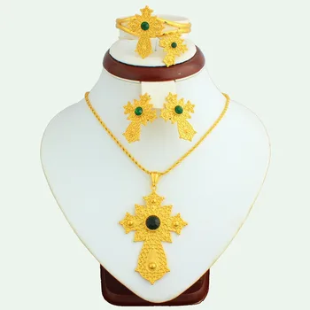 2019 Fashion Women Green Stone Ethiopian Women Jewelry Set Gold Color Cross Flower African Bride Jewelry Accessories JH Brand
2019 Fashion Women Green Stone Ethiopian Women Jewelry Set Gold Color Cross Flower African Bride Jewelry Accessories JH Brand