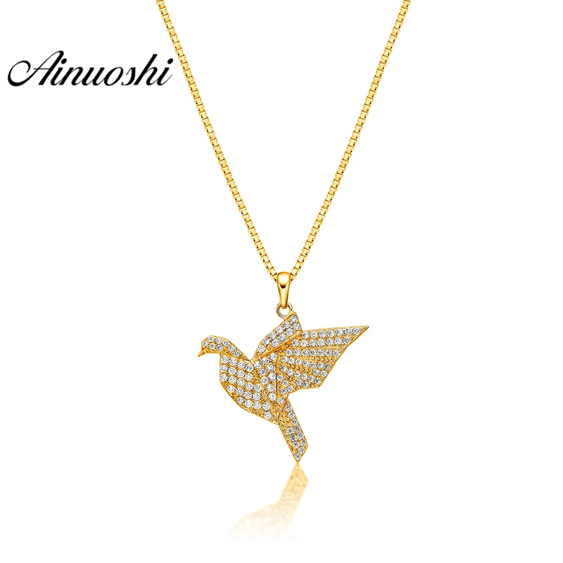 AINUOSHI 10K Solid Yellow Gold Pendant Flying Bird Pendant SONA Simulated Diamond Women Men Child Jewelry 2.2g Separate Pendant
AINUOSHI 10K Solid Yellow Gold Pendant Flying Bird Pendant SONA Simulated Diamond Women Men Child Jewelry 2.2g Separate Pendant