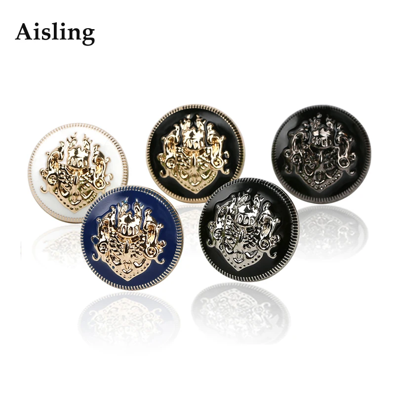 High-Grade Metal Double Lion Button Clothing Accessories Vintage British Style Suit Buttons Black Sweater Coat buckle D443
High-Grade Metal Double Lion Button Clothing Accessories Vintage British Style Suit Buttons Black Sweater Coat buckle D443