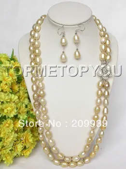 huij 001697 WOW 22"-23" 2rows Genuine champagne pearls necklace Earrings 925ss SET
huij 001697 WOW 22"-23" 2rows Genuine champagne pearls necklace Earrings 925ss SET