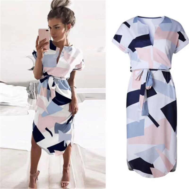 Women Summer Boho Long Maxi Evening Party Dress Floral V-Neck Short Sleeve Sunsuit Sundress Beach Dress Woman Lady Dress Clothes
Women Summer Boho Long Maxi Evening Party Dress Floral V-Neck Short Sleeve Sunsuit Sundress Beach Dress Woman Lady Dress Clothes