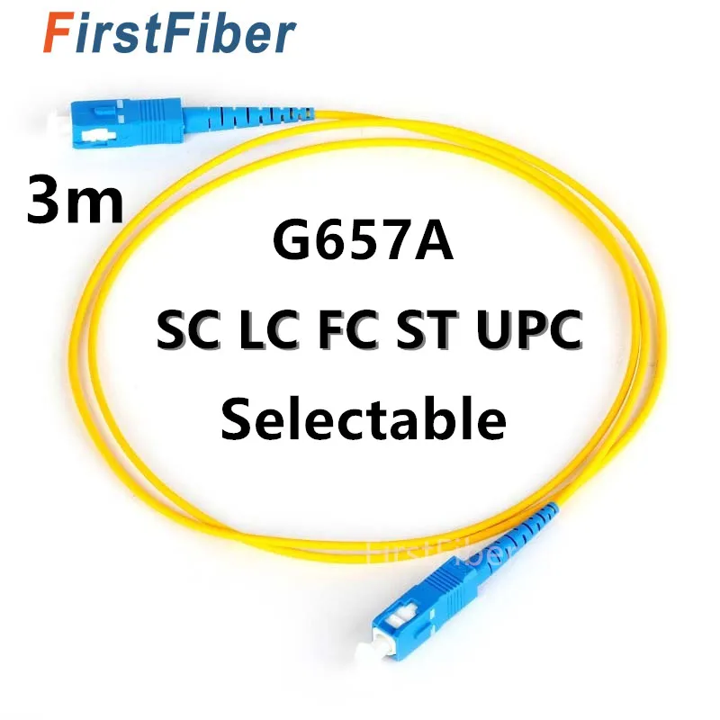 Оптоволоконный соединительный кабель FirstFiber 3m SC LC ST UPC к PC G657A перемычка FC