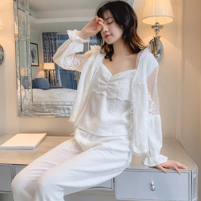 MECHCITIZ 4 Pieces Sweet Women Pajamas Sets Cotton Pants Summer Lace Robe Home Clothes Summer Pyjamas Sleepwear Princess Style
MECHCITIZ 4 Pieces Sweet Women Pajamas Sets Cotton Pants Summer Lace Robe Home Clothes Summer Pyjamas Sleepwear Princess Style